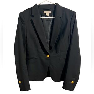 H&M Woman’s Taylor Fitted Blazer With Gold Buttons Padded Shoulders Lightly Worn